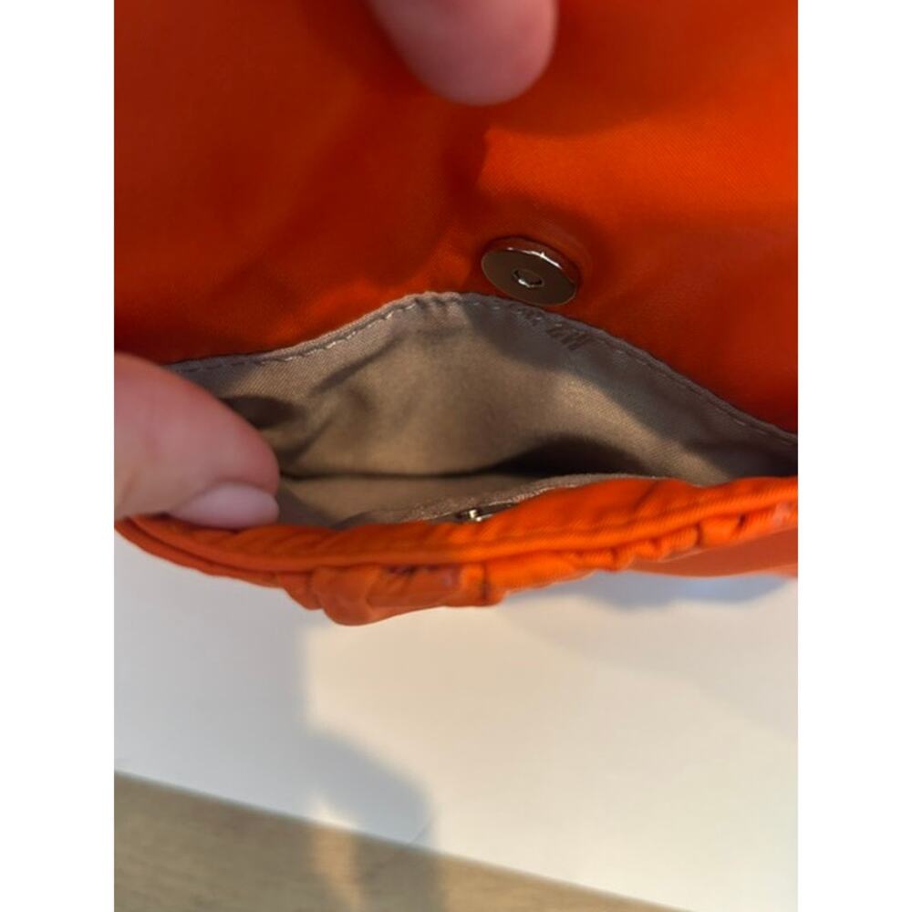 MZ Wallace Orange Nylon Pleated Crossbody Tote - Picture 8 of 11